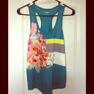 Express Sequin Floral Tank XS